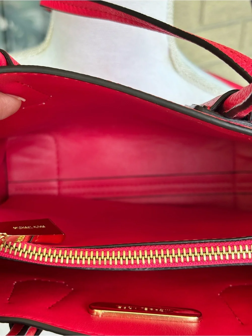 MICHAEL KORS Mercer Medium Floral Embellished Leather Crossbody Deep Pink